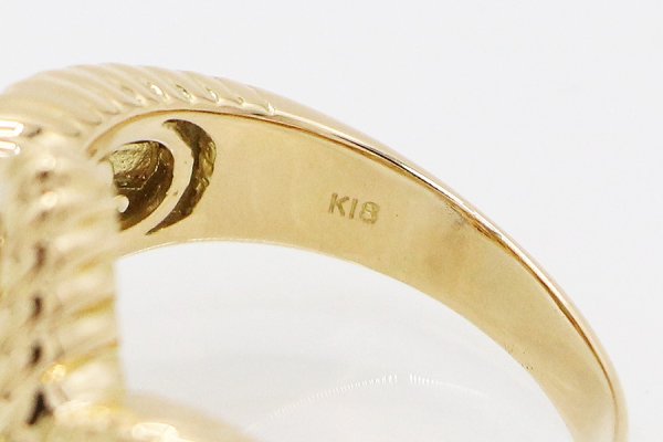 K18 ダイアイリリング 0.51ct 9.30g　刻印