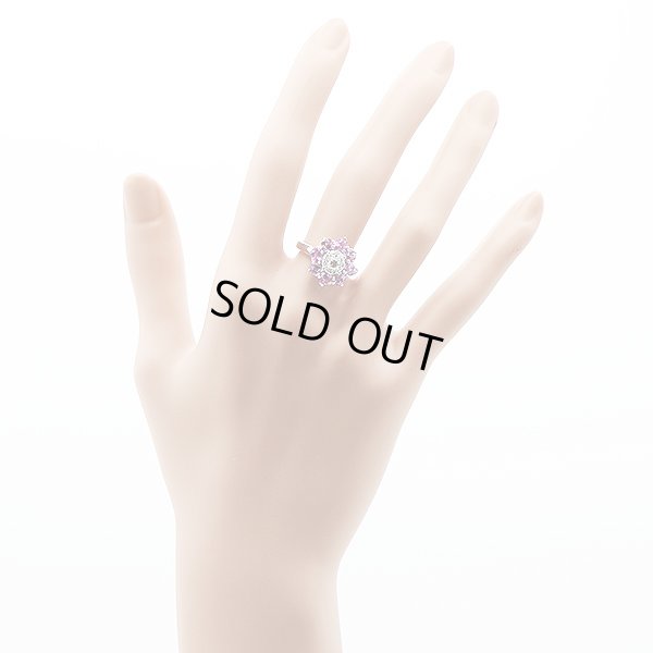 750WG サファイアダイアイリリング 2.25ct 0.49ct 5.00g　装着イメージ