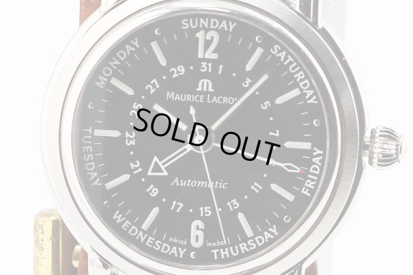 モーリス・ラクロア　ファイブハンズ　ＭＰ６３２８　黒文字盤　表面拡大