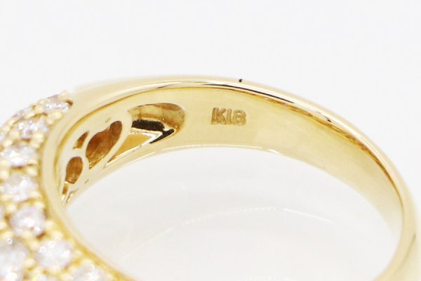 K18 ダイアイリリング 2.00ct 7.20g　刻印