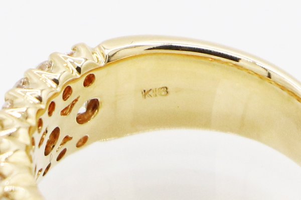 K18 ダイアイリリング 1.80ct 8.50g　刻印