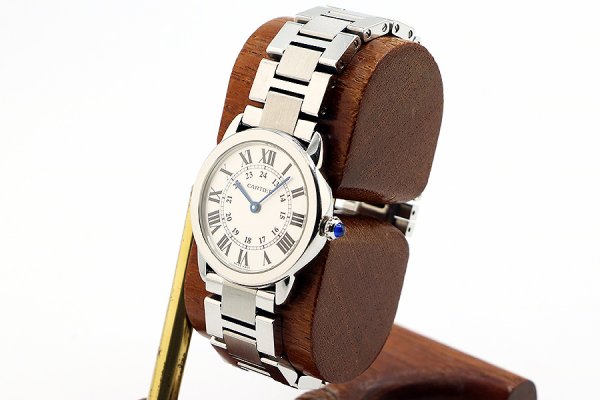 カルティエ　ロンドソロＳＭ　Ｗ６７０１００４　２９３３　銀文字盤　サイド