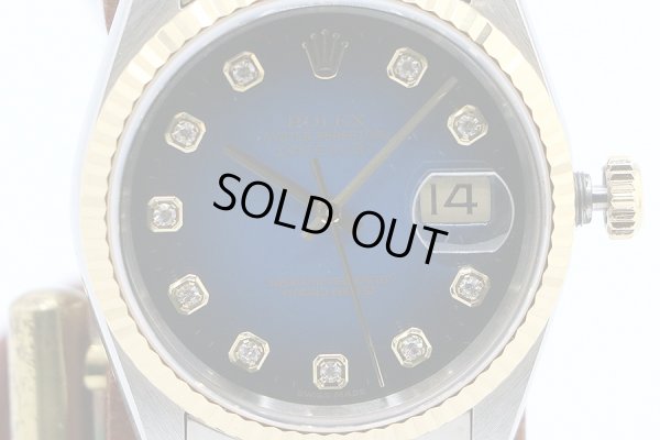 ロレックス　１６２３３Ｇ　青グラデーション文字盤　新１０Ｐ　Ｔ番（９９年）　表面拡大