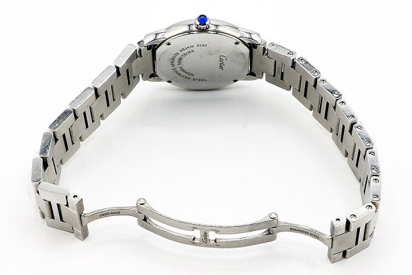 カルティエ　ロンドソロＳＭ　Ｗ６７０１００４　２９３３　銀文字盤　ブレス