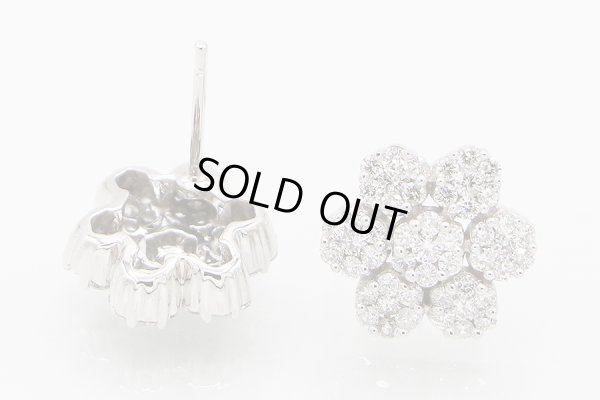 K18WG ダイアイリピアス 0.50ct*2 3.40g　留め具