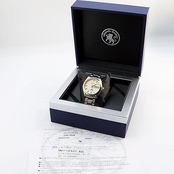 グランドセイコー　ＳＢＧＴ０８３　９Ｆ８３－０ＡＪ０　銀文字盤　Ｋ１８ベゼル　箱・保証書