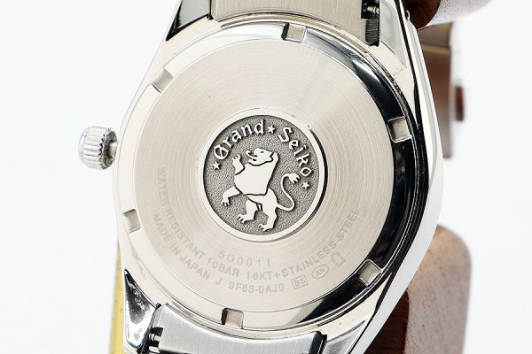 グランドセイコー　ＳＢＧＴ０８３　９Ｆ８３－０ＡＪ０　銀文字盤　Ｋ１８ベゼル　裏面拡大