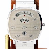 グッチ　グリップウォッチ　１５７．３　銀文字盤　ディスク回転式