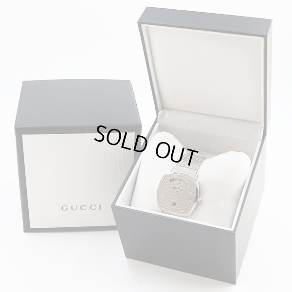 グッチ　グリップウォッチ　１５７．３　銀文字盤　ディスク回転式　箱