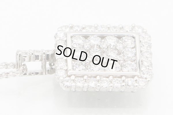 K18WG/PT900 ダイアイリペンダントネックレス 2.00ct 8.60g　拡大