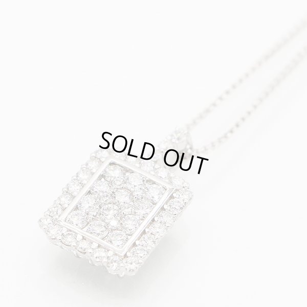 K18WG/PT900 ダイアイリペンダントネックレス 2.00ct 8.60g