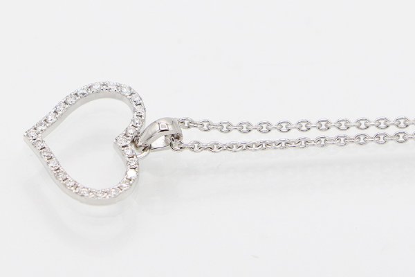 750WG ダイアイリペンダントネックレス 2.90g　サイド