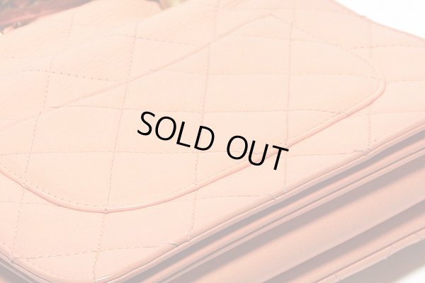 シャネル マトラッセ トップハンドル2WAYショルダーバック コーラルオレンジ　くすみ