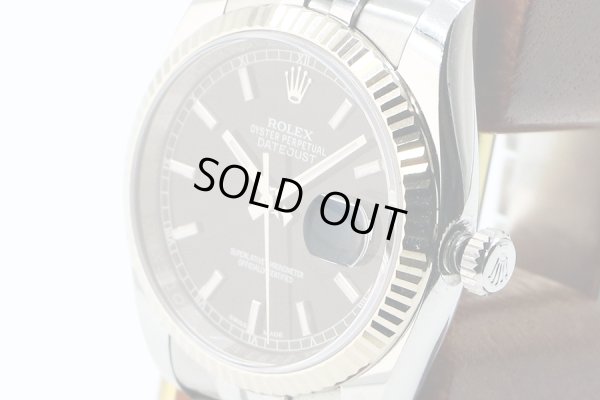 ロレックス　デイトジャスト　１１６２３４　黒文字盤　ランダムシリアル　サイド拡大