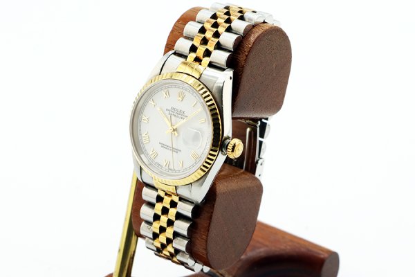 ロレックス　デイトジャスト　１６２３３　金ローマン白文字盤　Ｓ盤（９３年）　サイド