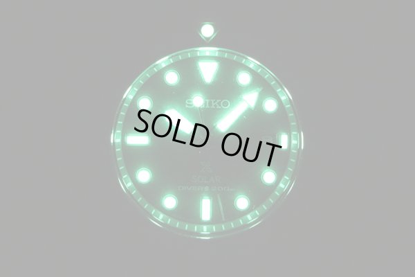 セイコー　プロスペック ソーラーダイバー ＳＢＤＮ０８１ 黒文字盤 青インデックス　ライト暗闇