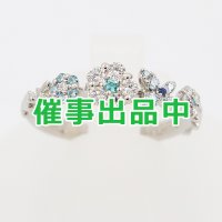 セイレーン アズーロ　PT900 トルマリンサファイアダイアイリリング 0.10ct 0.01ct 0.25ct 5.30g 