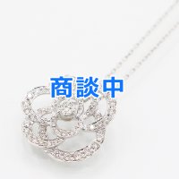 K18WG ダイアイリペンダントネックレス 0.75ct 4.30g