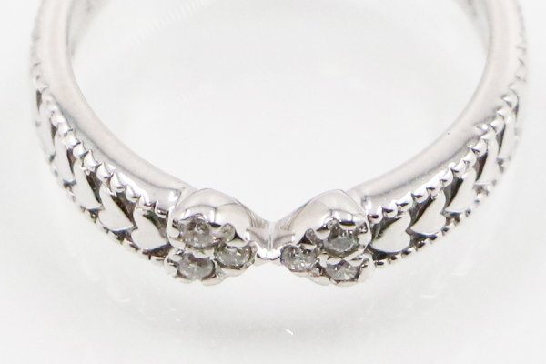 スタージュエリー　K18WG ダイアイリリング 0.07ct 3.40g　拡大