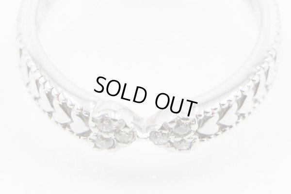 スタージュエリー　K18WG ダイアイリリング 0.07ct 3.40g　拡大