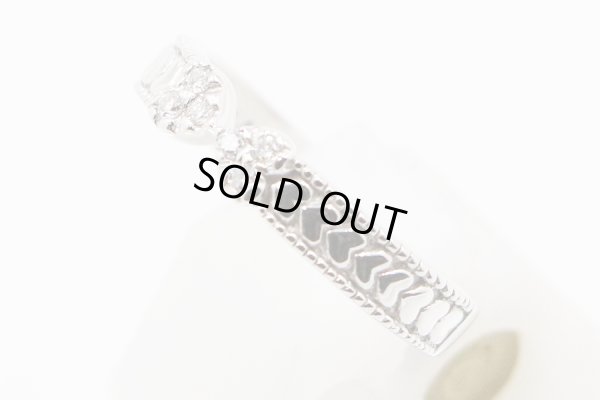 スタージュエリー　K18WG ダイアイリリング 0.07ct 3.40g　サイド