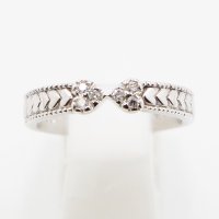 スタージュエリー　K18WG ダイアイリリング 0.07ct 3.40g