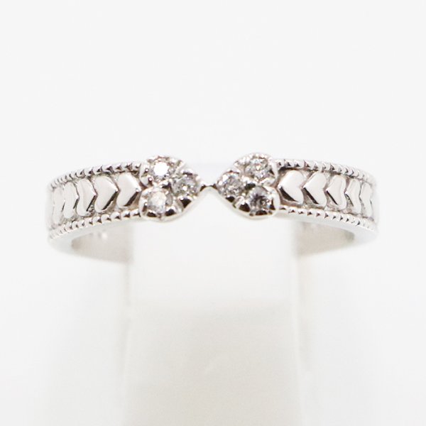 スタージュエリー　K18WG ダイアイリリング 0.07ct 3.40g