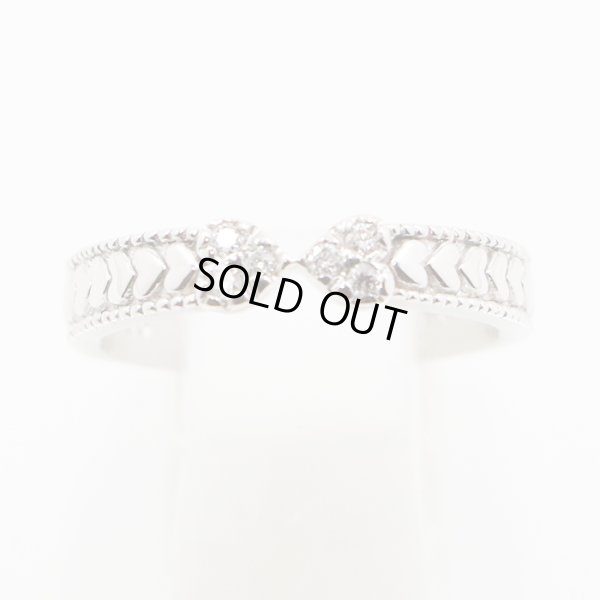 スタージュエリー　K18WG ダイアイリリング 0.07ct 3.40g