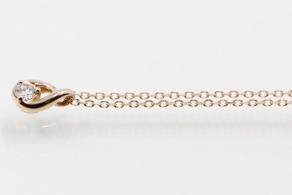 ４℃　K18PG ダイアイリペンダントネックレス 1.50g　サイド