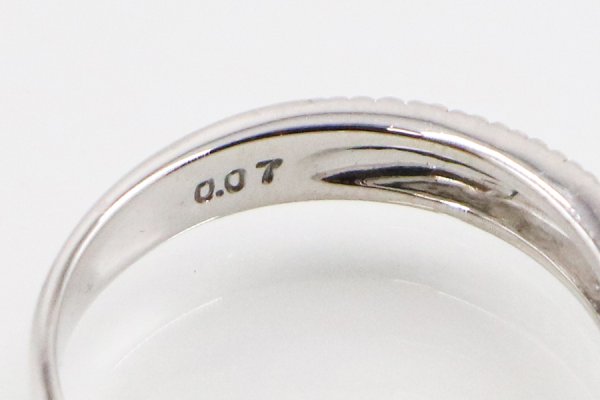 スタージュエリー　K18WG ダイアイリリング 0.07ct 3.40g　刻印(2)