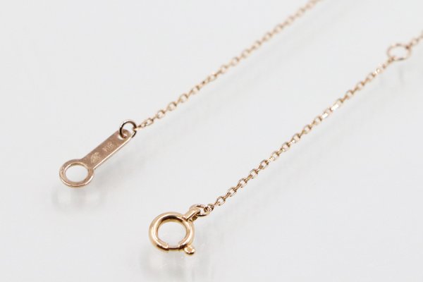 ４℃　K18PG ダイアイリペンダントネックレス 1.50g　留め具外したイメージ