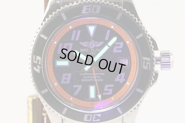 ブライトリング　スーパーオーシャン４２　Ａ１７３６４　黒文字盤　オレンジリング　ライト