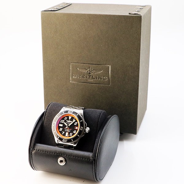 ブライトリング　スーパーオーシャン４２　Ａ１７３６４　黒文字盤　オレンジリング　箱