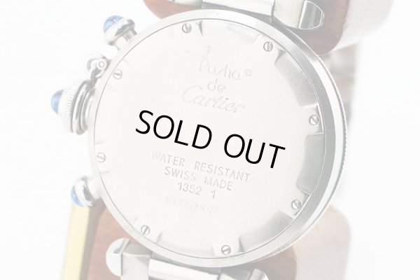 カルティエ　パシャＣ　クロノリフレックス　１３５２－１　青文字盤　裏面拡大