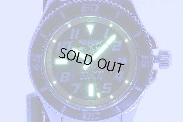 ブライトリング　スーパーオーシャン４２　Ａ１７３６４　黒文字盤　オレンジリング　ライト