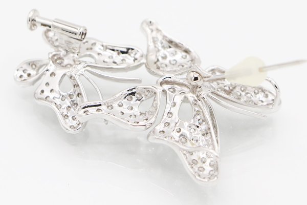 K18WG ダイアイリブローチ 2.20ct 7.50g　裏面