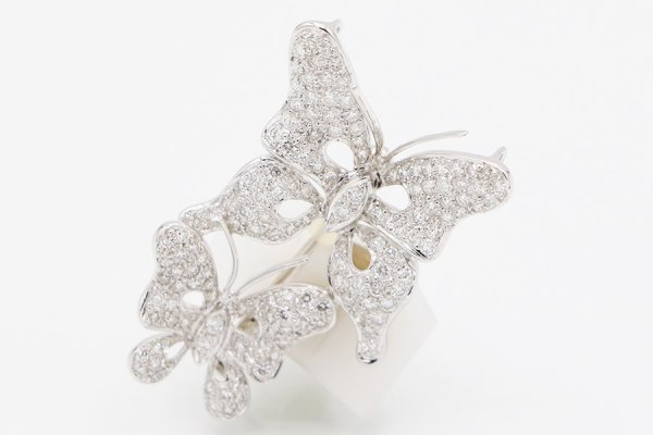 K18WG ダイアイリブローチ 2.20ct 7.50g　サイド