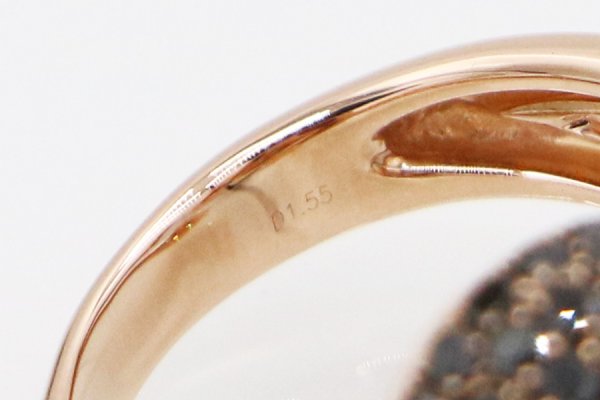 K18PG ダイアイリリング 1.55ct 7.70g　刻印(2)