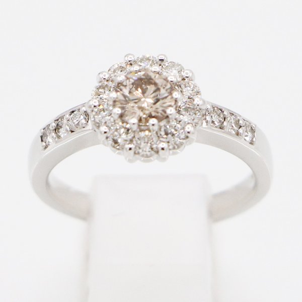 K18WG ダイアイリリング 1.00ct 5.00g
