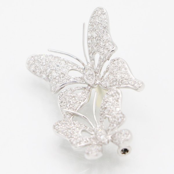 K18WG ダイアイリブローチ 2.20ct 7.50g