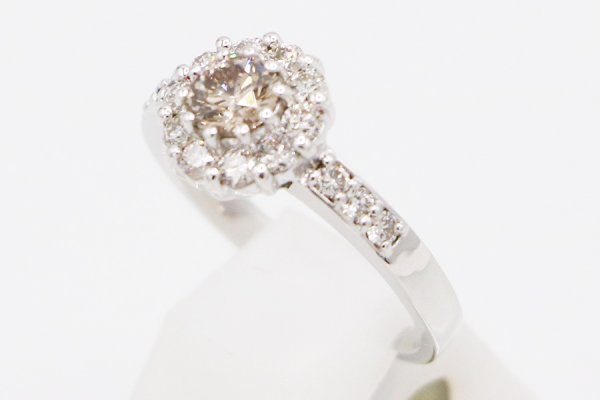 K18WG ダイアイリリング 1.00ct 5.00g　サイド