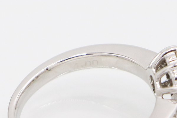 K18WG ダイアイリリング 1.00ct 5.00g　刻印(2)