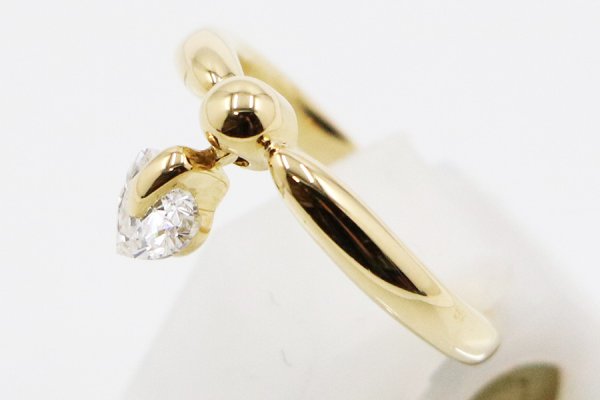 K18 ダイアイリリング 0.44ct 3.40g　サイド