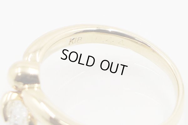 K18 ダイアイリリング 0.44ct 3.40g　刻印