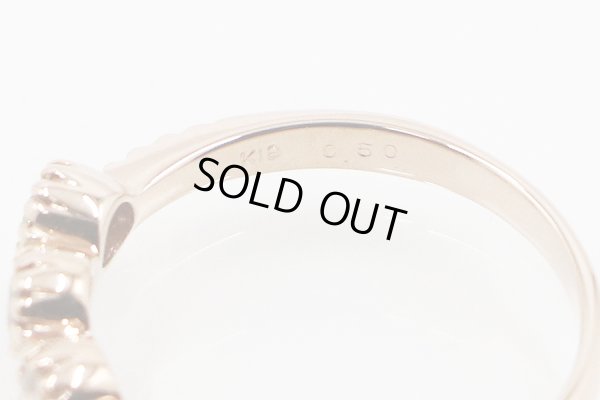 K18PG ダイアイリリング 0.50ct 2.80g　刻印