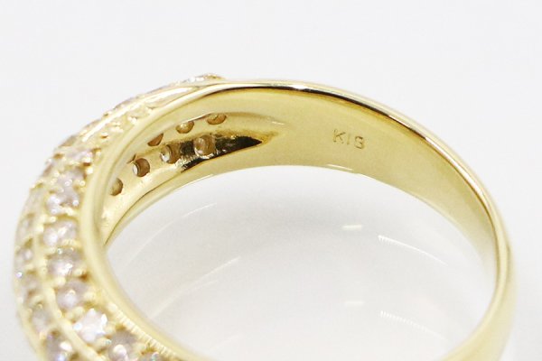 K18 ダイアイリリング 1.04ct 6.90g　刻印