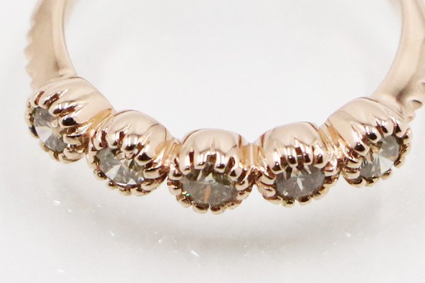 K18PG ダイアイリリング 0.50ct 2.80g　拡大