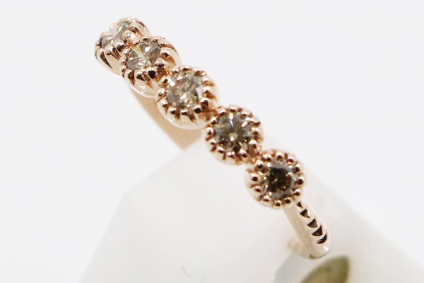 K18PG ダイアイリリング 0.50ct 2.80ｇ　サイド