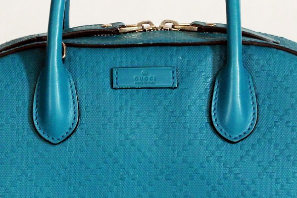 グッチ　ブライトディアマンテ 2WAYハンドバック 354224 520981 ブルー　表面拡大