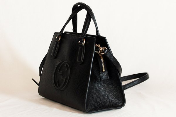 グッチ　ソーホー インターロッキングG 2WAYハンドバック 607722 213317 ブラック　サイド